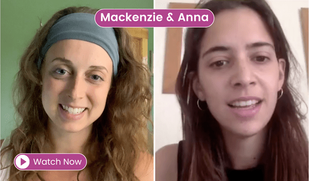 Thumbnail image featuring side-by-side photos of Mackenzie from the USA and Anna from Spain, both using the Language Vibes app for an authentic Spanish learning session.