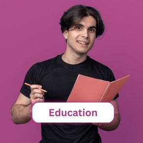 A student holding a book, representing the Education conversation topic in Language Vibes